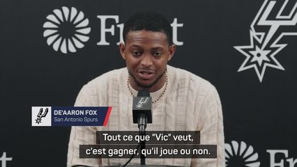 Spurs - Fox : "Tout ce que Wembanyama veut, c'est gagner, qu'il joue ou non"