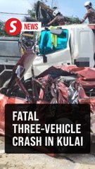 Three dead after two lorries and car crash in Kulai