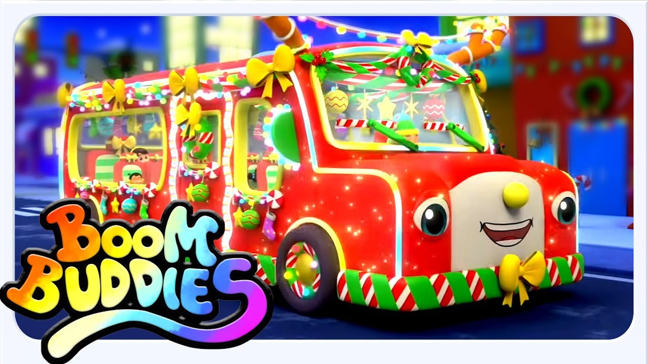 Wheels on the Bus Christmas Ride | Kids TV Nursery Rhymes & Baby Songs | Christmas Kids Videos
