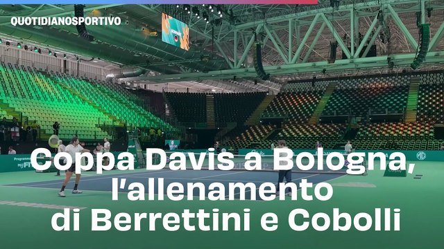 Coppa Davis a Bologna, l’allenamento di Berrettini e Cobolli