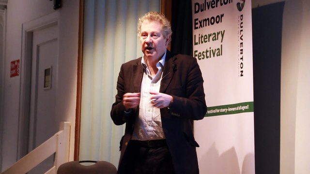 Royal biographer Andrew Downie filmed by George Ody at Dulverton and Exmoor Literary Festival.