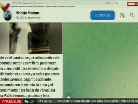 Pdte. Nicolás Maduro: Sigamos adelante avanzando con la ciencia, la ética y el conocimiento