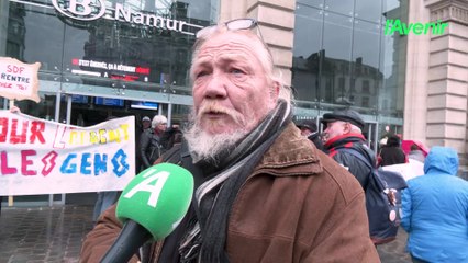 Manifestation de sans-abri à Namur