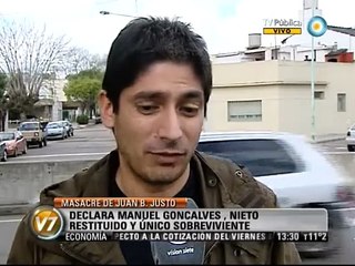 Visión Siete: Manuel Gonçalves declara por la masacre de Juan B. Justo