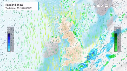 UK snow map with areas at risk of high snowfall like in North Yorkshire