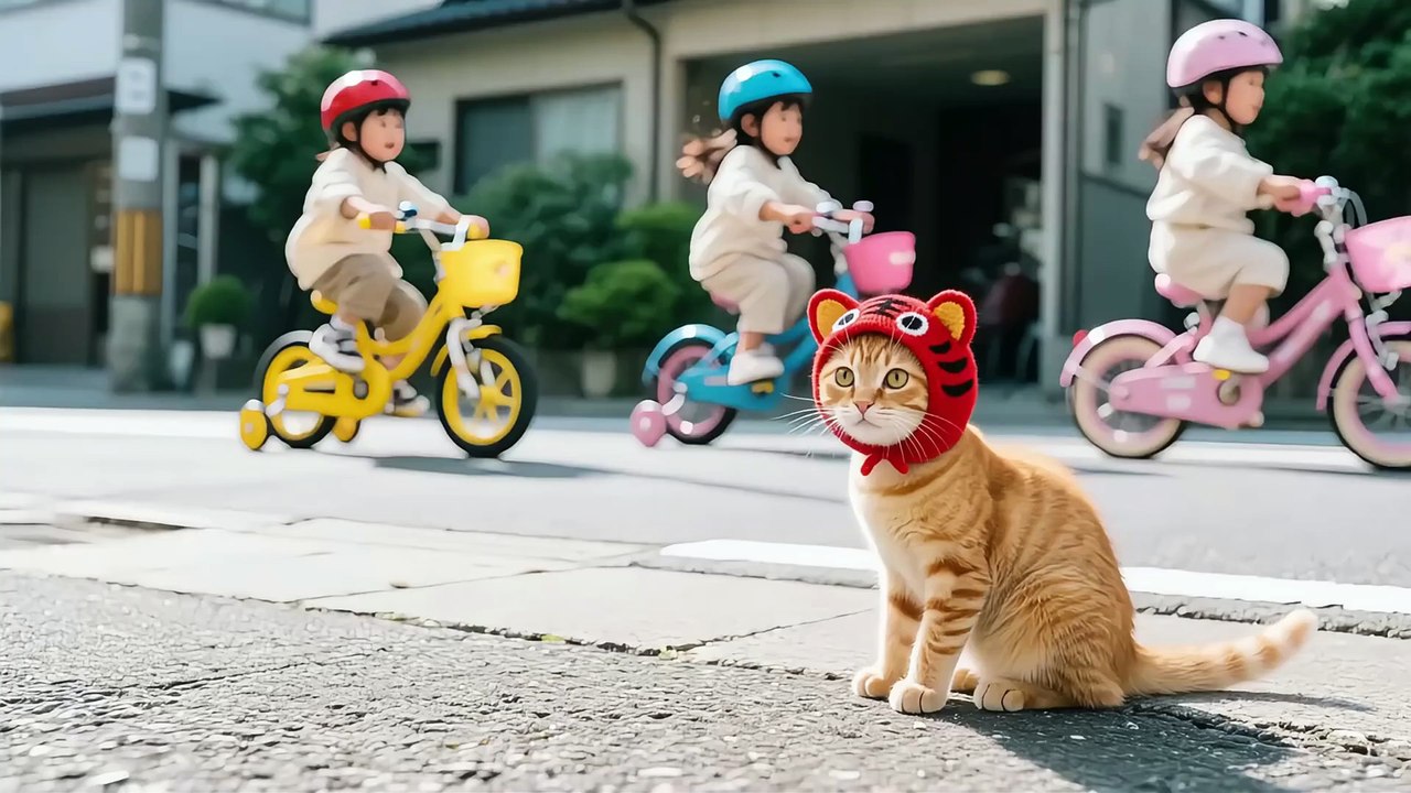 Ramen-Shop Mom & Little Juice-Maker—Tiger-Hat Kitten Finally Gets His Dream Bike