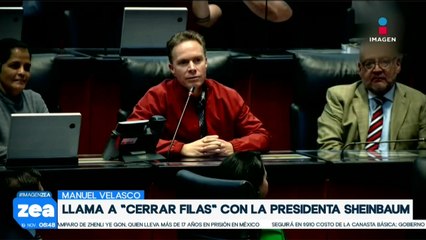 Manuel Velasco llama a cerrar filas con la presidenta Sheinbaum