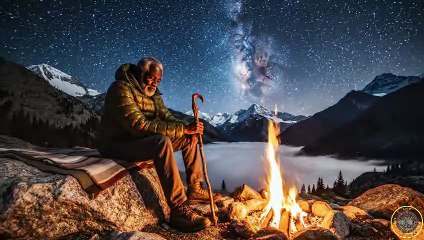 The Lonely Traveler’s Night Under the Stars ✨ | Cinematic Calm Motivation | Relaxing Short Video