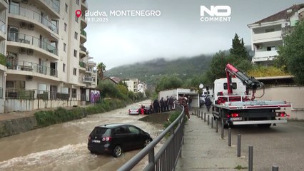 Flooding in Montenegro sweeps cars away after heavy rains