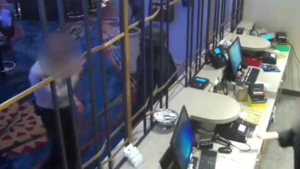 Security guard hits reverse when robber pulls out assault rifle during brazen Vegas casino heist