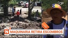maquinaria retira escombros