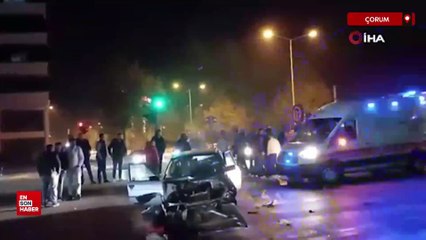 Çorum’da otomobil ile tır çarpıştı