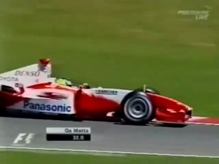F1 – Cristiano da Matta (Toyota V10) lap in pre-qualifying – Spain 2004
