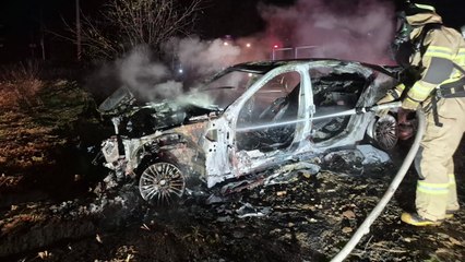 충남 당진 승용차 화재...담뱃불 실화 추정 / YTN