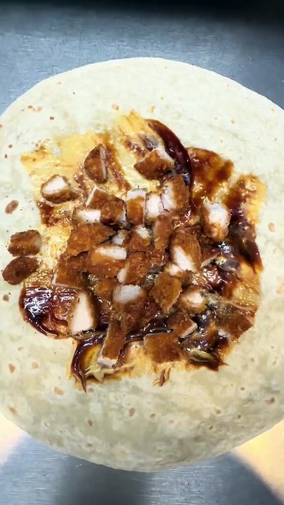 French Tacos Viande Tenders Gratiné Chèvre Miel. #BR3 #Tacos #FrenchTacos #food #foodlover