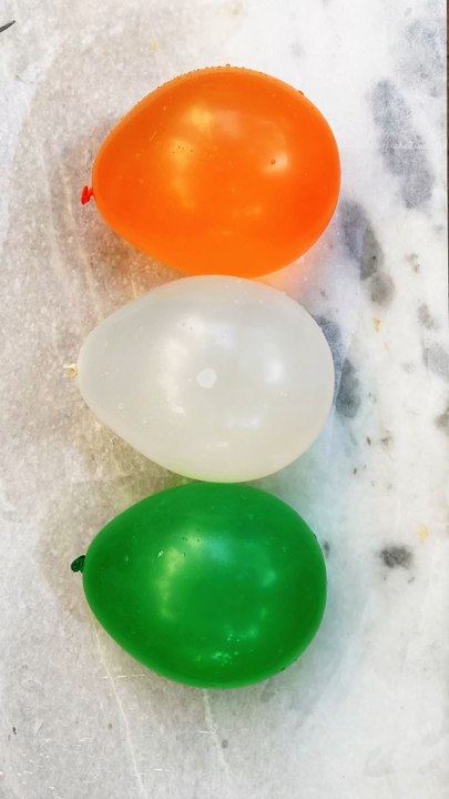Indian Flag Colour Water Balloons Popping Reverses Satisfying