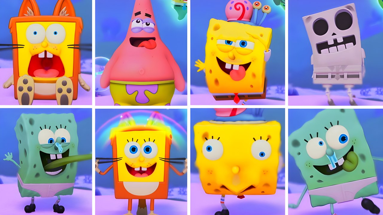 Spongebob SquarePants Titans of the Tide All Idle Animations (PS5)