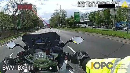 IOPC footage of police motorbike involved in fatal crash with a pedestrian