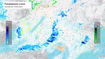 Pioggia nel weekend sull'Italia a causa del vortice depressionario