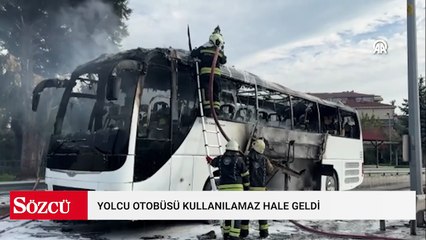 Yolcu otobüsü yangında kullanılamaz hale geldi