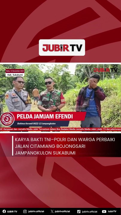 Karya Bakti TNI–Polri dan Warga Perbaiki Jalan Citamiang Bojongsari Jampangkulon Sukabumi