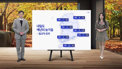 [날씨] 내일도 예년의 늦가을...큰 일교차 주의 / YTN