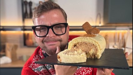 Bûche express au chocolat blanc et spéculoos