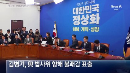 “뒷감당 알아서 하라”…김병기, 민주당 법사위에 발끈