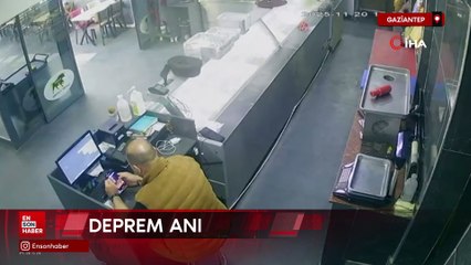 Gaziantep'te deprem anı kameraya yansıdı