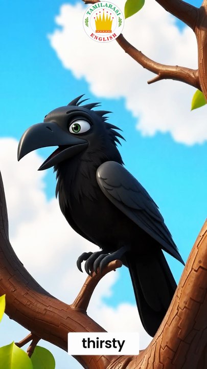 The Thirsty Crow  Clever Crows Smart Trick   1-Minute Moral Story for Kids
