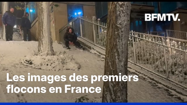 Les images des premiers flocons de neige tombés en France