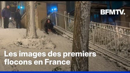 Les images des premiers flocons de neige tombés en France