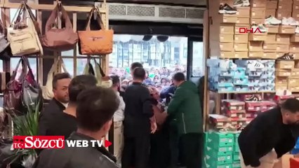 Bursa'da giyim mağazası açılışında izdiham