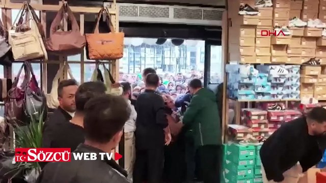 Bursa'da giyim mağazası açılışında izdiham