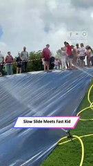 Kid Takes Her Time on Water Slide… Then Gets Wiped Out Unexpectedly|| Heartsome 💖