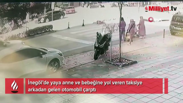 Yaya geçidinde dehşeti yaşadılar! Anne ile bebeği yaralandı