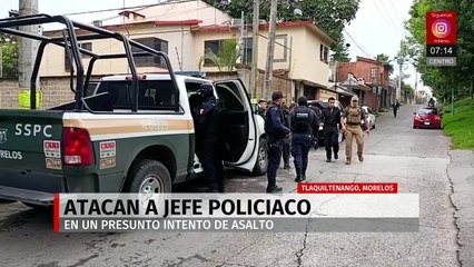 Atacan a tiros al jefe policiaco de Tlaquiltenango en presunto intento de asalto