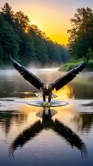Eagle Catches Fish from the River! 🦅