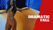 Miss Jamaica suffers a dramatic fall that leaves her seriously injured during the Miss Universe