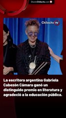 La escritora argentina Gabriela Cabezón Cámara ganó un distinguido premio en literatura y agradeció a la educación pública.