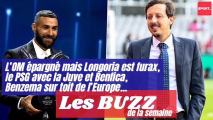 L’OM épargné mais Longoria furax, le PSG avec la Juve et Benfica, Benzema sur toit de l’Europe !