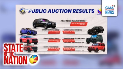 3 sa 7 luxury cars ng mga Discaya, naisubasta; nakalikom ng mahigit P38-M | SONA