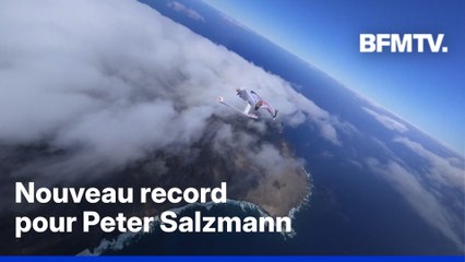 L'Autrichien Peter Salzmann bat un nouveau record en wingsuit