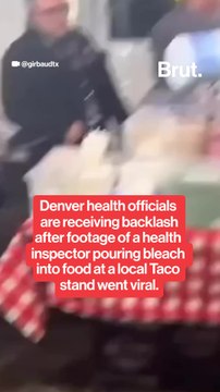 Denver health inspectors pour bleach into ingredients at a local Taco stand.