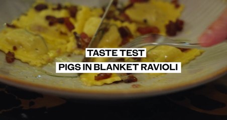 Pigs in blanket ravioli taste test with David Ellis and Josh Barrie