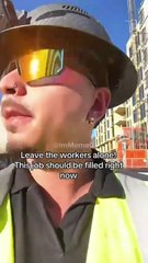 Man in North Carolina points to an empty construction site after ICE raids in the area.
