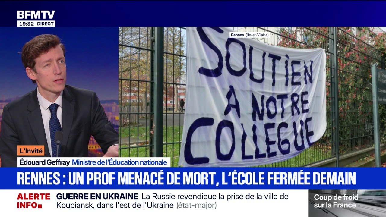 Enseignant menacé à Rennes : "C'est inadmissible, on ne touche pas à un professeur", s'indigne le ministre de l'Éducation nationale, Édouard Geffray