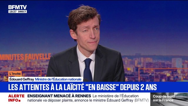 Les atteintes à la laïcité en baisse depuis deux ans indique le ministre de l'Éducation, Édouard Geffray