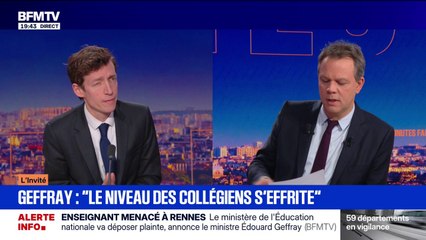 "Au collège, on constate un niveau qui s'effrite", déclare Édouard Geffray, ministre de l'Éducation nationale