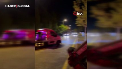 Kırşehir’de kaldırıma çarpan otomobil takla attı: 1 yaralı